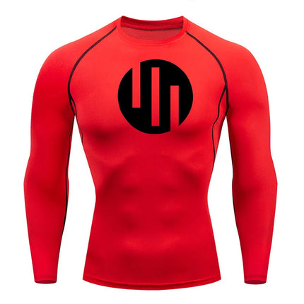 New Gym Short Sleeve Running T-Shirt Men's Compression Long Sleeve Shirt Sun Protection Quick Drying Sports Top Black Sportswear