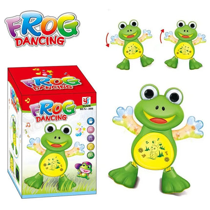 Electric Dancing Frog, Fun Blinking, Flashing, Shaking, Cute Music, Cartoon Animal Educational Toy, Kidsren's Gift