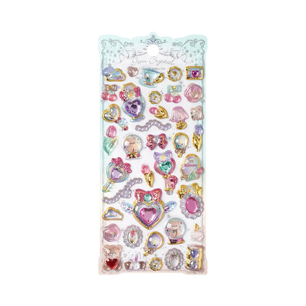 1pc/4pcs Kawaii Delicate 3D Relief Stickers Gemstone Gilding Stickers Scrapbooking Diy Journal Stationery Sticker Deco School