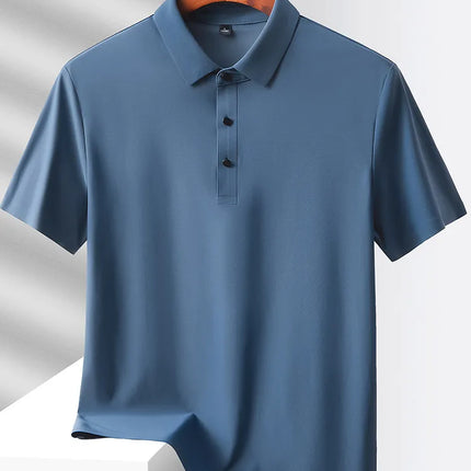 Selected popular nylon fabric, dad's summer clothing, middle-aged men's short sleeved T-shirt, summer ice silk quick drying, mid