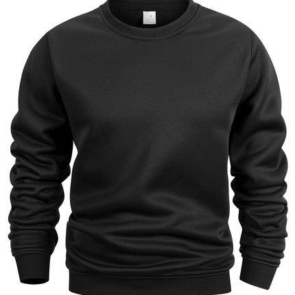 Men's Crew Neck Sweatshirts Solid Color Sweatwear Spring Outdoor Casual Daily Long Sleeve Pullover Hoodie Man Sportswear