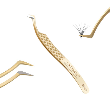 NAGARAKU  Tweezers Anti Slip eyelash extension professional Volume High Closure tweezers for divide volume eyelash Makeup Tools