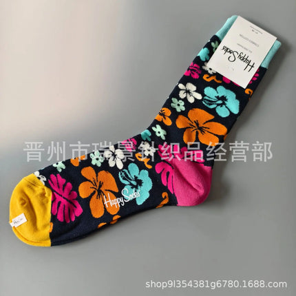 High Quality Fashionable Men's Mid-Calf Cotton Socks HappySocks New Arrival Suitable for All Seasons Swedish Design