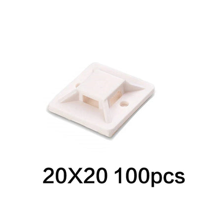 100PCS Cable Tie Base Mount With Glue Wire Removable Self Adhesive Wall Holder Car Fixing Seat Clamps Suction Positioning Sucker
