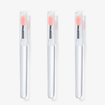 1/3/10pcs Portable Silicone Lip Brush with Cover Soft Multifunction Lip Balm Applicator Lipstick Lipgloss Makeup Brush Reusable