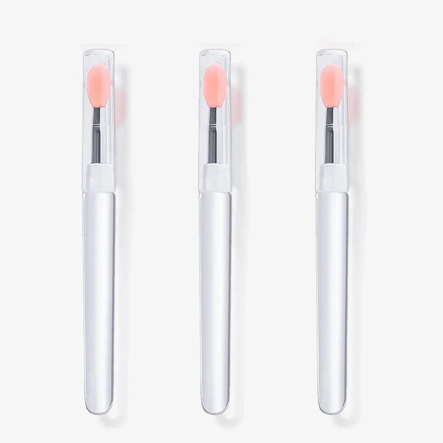 1/3/10pcs Portable Silicone Lip Brush with Cover Soft Multifunction Lip Balm Applicator Lipstick Lipgloss Makeup Brush Reusable