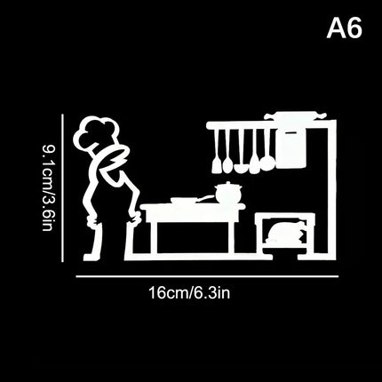 1PC La Linea Minimalist Line Art Stickers Door Sticker Bedroom, Kitchen, Bathroom Sign Cartoon Character Design Home Decoration