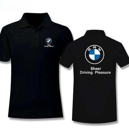 BMW 2025 Summer Men's and Women POLO Shirts Car Club Motorcycle Car Fans Lapel Work Short Sleeve Racing Off-Road Riding T-Shirt