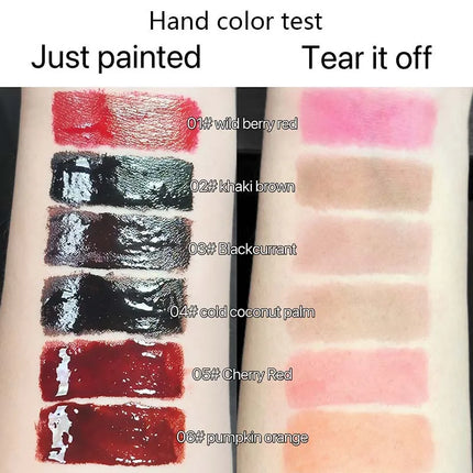 Chocolate Brown Peel Off Lip Stain Waterproof Makeup Matte Khaki Orange Liquid Lipstick Nude Black Tattoo Lips Tint Cosmetic
