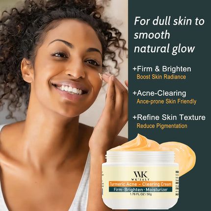 WK JALY Acne Clearing Brighten Turmeric Face Cream, Remove Spots, Pigmentation, Improve Dull Skin, With Niacinamide, Aloe Vera