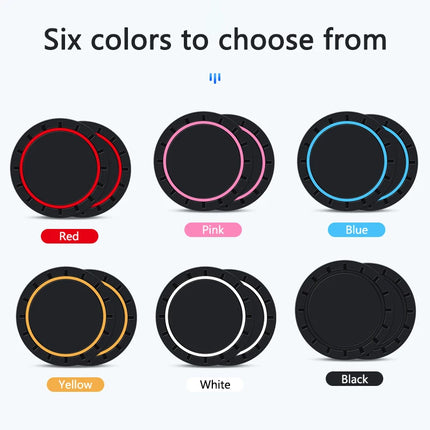 New 2pcs Rline R line Logo Car Coaster Mats Water Cup Non-slip Pads For VW Golf 7 MK7 Golf 6 MK6 Tiguan Polo CC Jetta