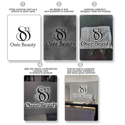 Custom Business Sign 3D Backlit Metal Sign For Beauty Salon Dental Clinic Led Letters Business Logo Light up Company Brand Sign