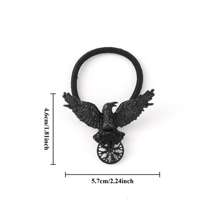 Viking Black Retro Crow Hair Accessories Viking Rune Elastic Band Hair Band Accessories Hip-Hop Punk Jewelry Animal Gothic Headdress Valentine's Day Mother's Day Birthday Gift