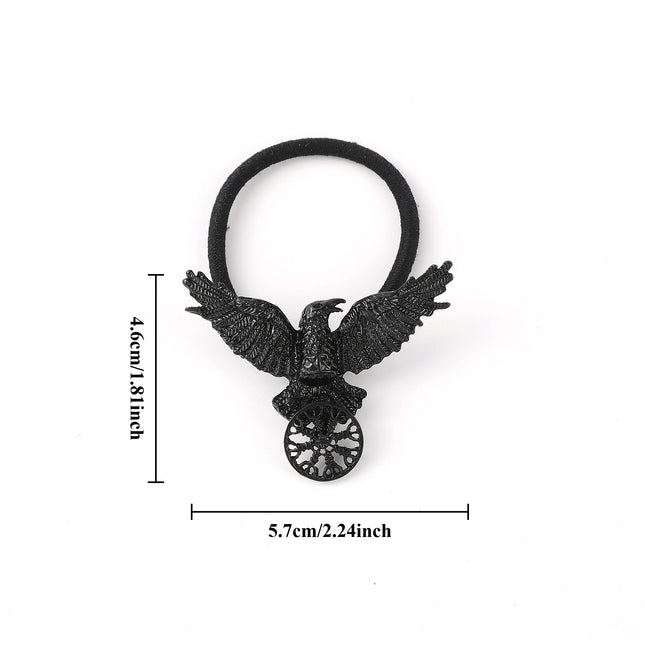 Viking Black Retro Crow Hair Accessories Viking Rune Elastic Band Hair Band Accessories Hip-Hop Punk Jewelry Animal Gothic Headdress Valentine's Day Mother's Day Birthday Gift