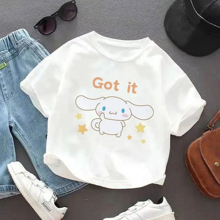 Pure Cotton Breathable Children's T-shirt 2026 Cute and Fun Jade Guigou Printed Casual Parent-child Outfit Short Sleeved