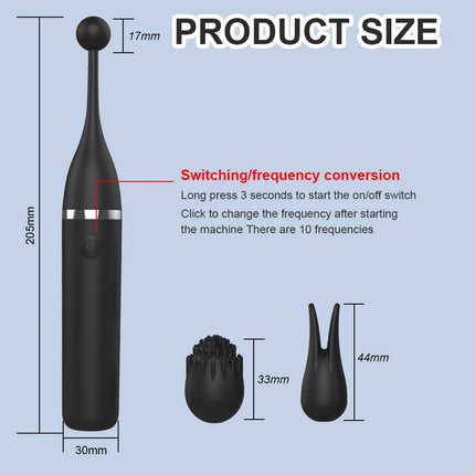 10 Mode Clitoral Nipple Vibrator G-Spot 3 Heads Clitoral Stimulator Anal Vibe Masturbator Adult Toy for Women Man Couple