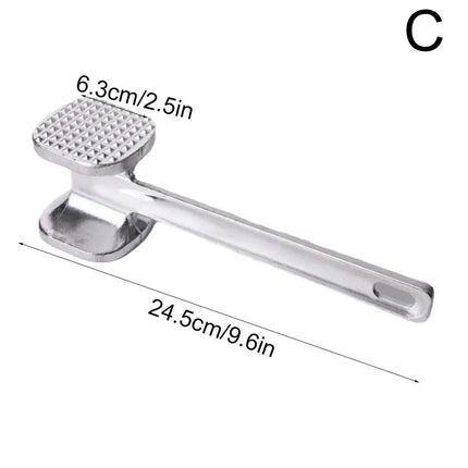 Meat Tenderizer Hammer 19cm Household Aluminum Alloy Steak Metal Mallet Kitchen Tool Heavy Duty Durable Double-Sided Tenderizer