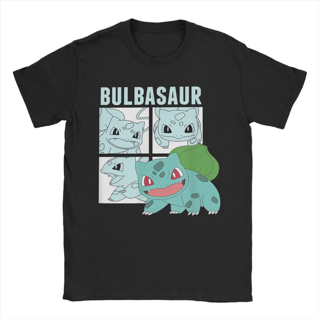 Summer New Original Pokémon Cartoon Printed T-Shirt Men's and Women's American Large Size Trendy Loose Casual Short Sleeve