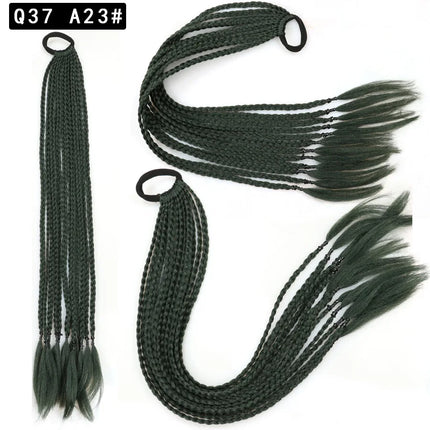 Wholesale European And American Dirty Braids Ponytail For Women Colorful Chemical Fiber Ethnic Style Rubber Band Small Braids