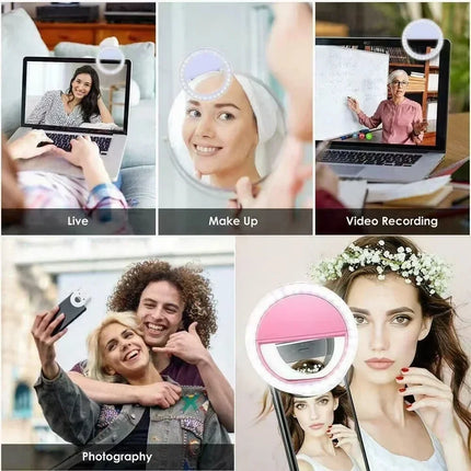 Led Selfie Ring Light USB Charge LED Selfie Fill Light Mobile Phone Live Broadcast Video LED Selfie Ring Lamp For All Smartphone