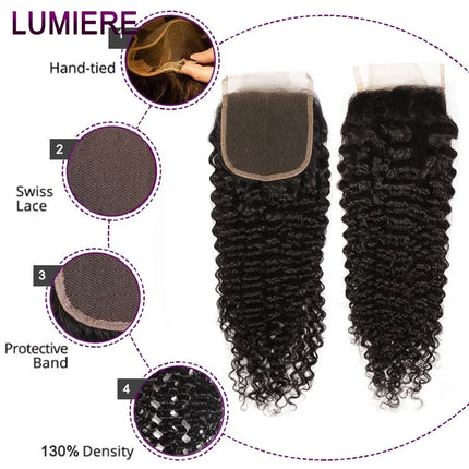 Afro Kinky Curly 22inch 13x4 Lace Frontal Free Part 4x4 Lace closures Only 100% Real Virgin Human Hair Transparent Lace Frontal