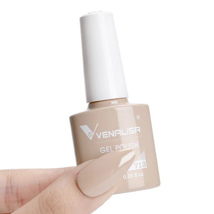 #758 Milky White Venalisa Nail Gel Polish Pearl Color Fall Nails TPO Free Long Wear Diamond Top Soak Off UV LED Gel Nail 7.5ml