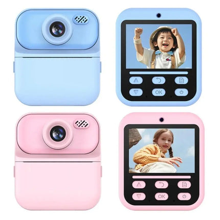 24 Inch HD Screen Thermal Print Camera Dual Lens with Print Paper Mini Instant Print Toys With Hanging Straps
