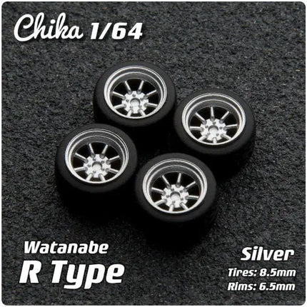 1/64 Chika Nabes Wheels or Brake Caliper 8.9mm 9.7mm 10.5mm Model Car Tires Rim Work S1 VSXX for 1:64 HW Tomy Mini GT Alloy Cars