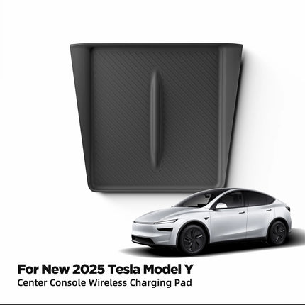 LUCKEASY for Tesla Model Y Juniper/Launch 2025 2026 Anti-skid Pad Wireless Charging Pad Car Phone Non-slip Mat Protective Pad