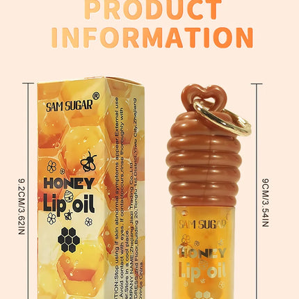 Sam Sugar Honey Lip Oil Deeply Moisturizes and Improves Lip Lines, Offering Both Lip Gloss and Lip Balm Functions, with a Transparent Texture That Gives a Refreshing Feel, Long-Lasting Hydration and Moisture-Locking Propertie