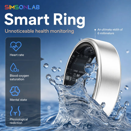 2026 New IP68 Waterproof Smart Ring for Men Women Health Tracking Power Battery Heart Rate Blood Oxygen Monitor for Android IOS