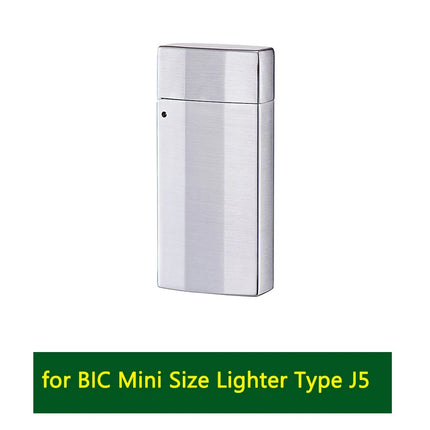 Zinc Alloy Lighter Case For Bic J5 Mini Lighter Vintage Lighter Holder Creative Flip Cover Protective Shell