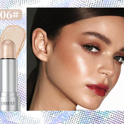 QIBEST Highlighting&Bronzer Stick Face Brightening Blusher Rouge Concealer Pen Long Lasting Highlight Contouring Blush Makeup