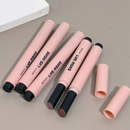 Pearlescent Pink Glitter Solid Lip Gloss Moisturizing Nourishing Water-gloss Crystal Mirror Glass Lip Tint Lipstick Pen Makeup