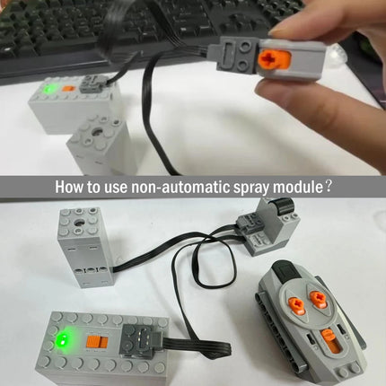 DIY Building Blocks Technical Motor Sprayer Electric Exhaust Modified Motor For High-Tech Train Car Parts Compatible with Legoed