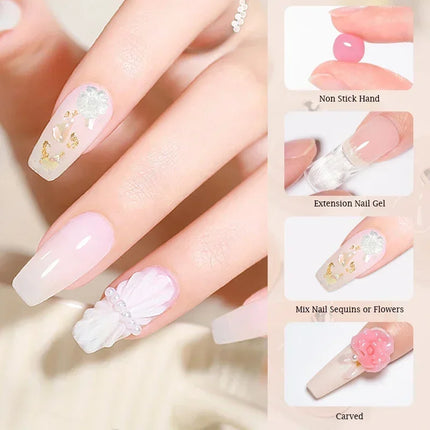 MTSSII 8ml Clear Non Stick Hand Solid Extension Nail Gel Polish Semi Permanent Soak Off UV Nail Art Varnish Manicure Design DIY