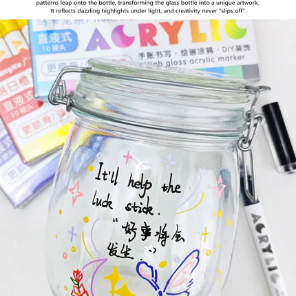 Guangna 168/72 Colors High Gloss Acrylic Marker Pen Set,Hard Headed Drawing Pens,Professional-Grade Paint Pen for DIY Graffiti