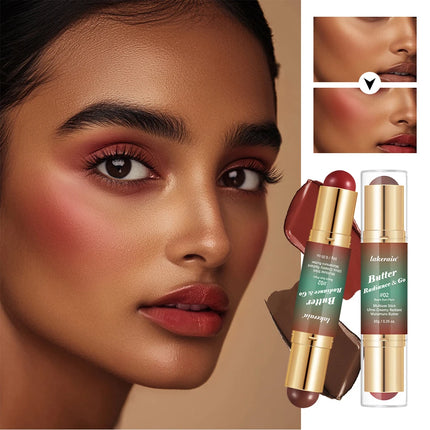 Lakerain Butter Makeup Stick Nature Bronze Colored Matte Effect Moisturizing Smooth Dual-head Design Multi-purpose Makeup Stick