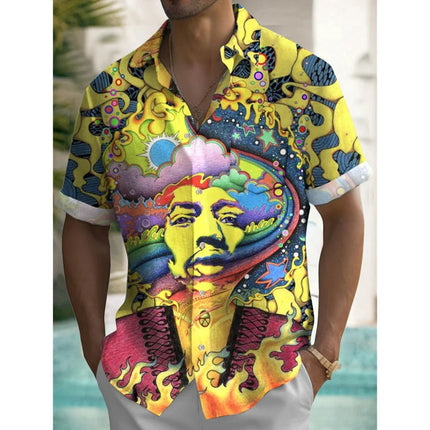2024 Loose Breathable Hawaiian Shirt Men Clothing Top Character Men's Shirt Summer Casual Fashion Short Sleeved Shirt For Men