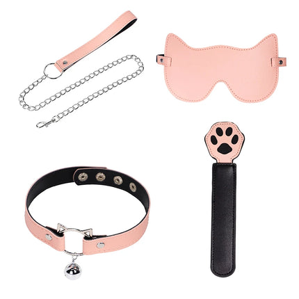 Erotic BDSM Kits for Couples Leather Adjustable Handcuffs with Ankle Cuffsmouth Plugs Plush Bondage Set Slave Toys for Women Men
