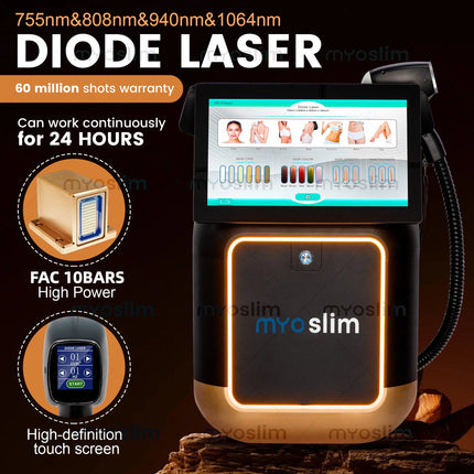 Diode Laser Hair Removal 5000W FAC 755 808 940 1064nm Soprano Painless Permanent Hair Removal CE Certified Alexandrite Device