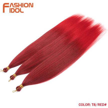 FASHION IDOL 28inch 300g/3Pcs Ariel Straight Pony Hair Crochet Braids Hair Synthetic Braiding Hair Soft Crochet Hair Extensions