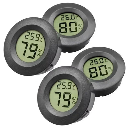 Round Digital LCD Thermometer For Car Indoor Room Cigar Wine Cabinet Digital Temperature Humidity Meter Pet  Acrylic Box