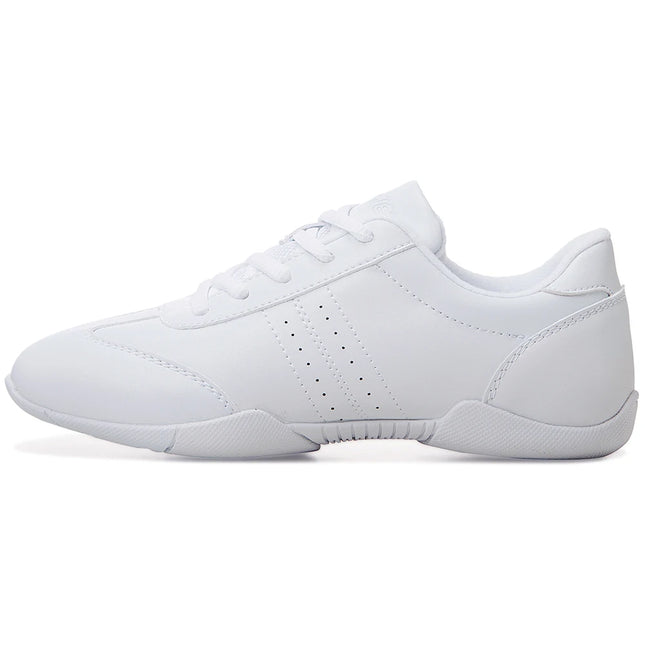 BAXINIER Youth Girls White Cheerleading Dancing Shoes Athletic Training Tennis Walking Lightweight Competition Cheer Sneakers
