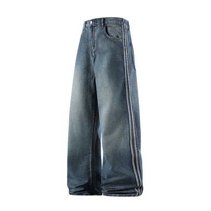 Man Pants Jeans Baggy Jeans Loose Fit Straight Leg High Street Casual Trousers For Men Spring Autumn Trendy Wide Leg