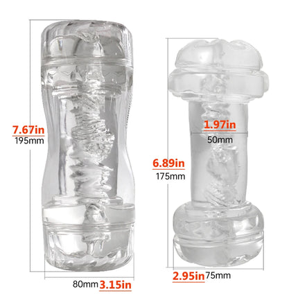 Male Masturbator Cup Soft Pussy Sex Toys Transparent Vagina Anal Adult Endurance Exercise Supplies Vacuum Pocket Cup for Men 18