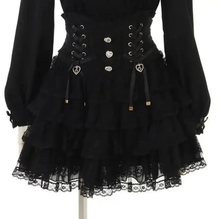 Japanese Gothic Lolita Style Shirts Women Vintage Sweet Y2k Lace Ruffles Short Sleeve Plaid Blouse Girls Casual Tops