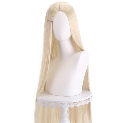 Long Straight Cosplay Wig Centre Parting Central Split Blond Pink Red Purple Heat Resistant Synthetic Hair Wigs