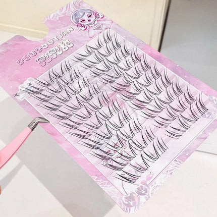 C-Curl 7-12mm Natural False Eyelashes Air Transparent Band Individual Lashes Cluster Korean Wispy Soft V Shaped Lash Extension
