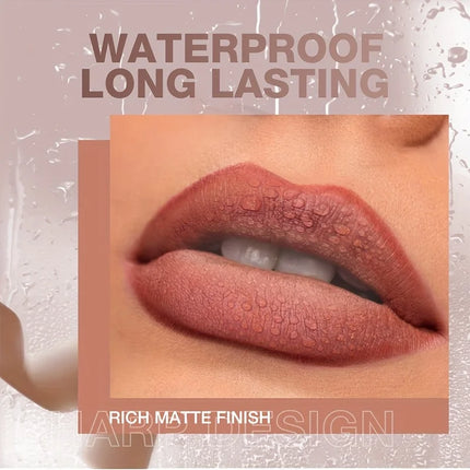 6 colors of matte crayon lipstick, long-lasting and waterproof, full effect, create perfect lip makeup